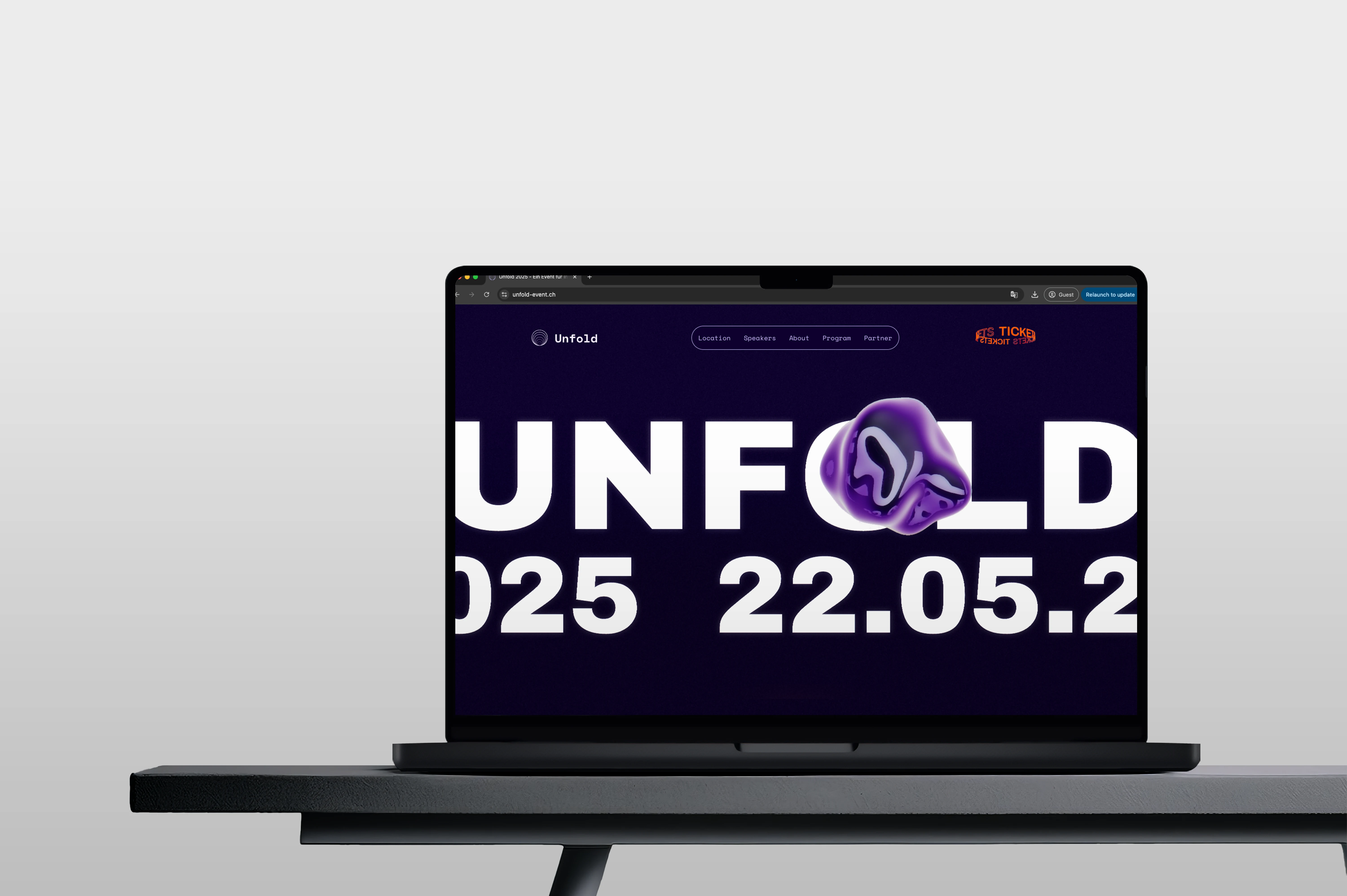 Unfold Event Website auf verschiedenen Endgeräten.